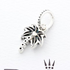 Authentic Pandora Opalescent Green Palm Tree Charm 793352C01