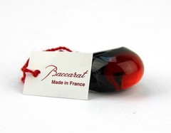 BACCARAT JEWELRY TANGO IRIDESCENT RED & ONYX CRYSTAL RING SZ 55 – 7 NEW FRANCE