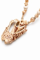 Vintage Seashell Statement Necklace Large Shell Pendant Beach Coastal Boho