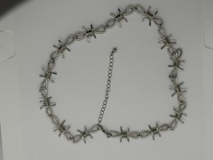 Punk Rock Emo Gothic Biker Silver Barbed Wire Bramble Chain Choker Necklace