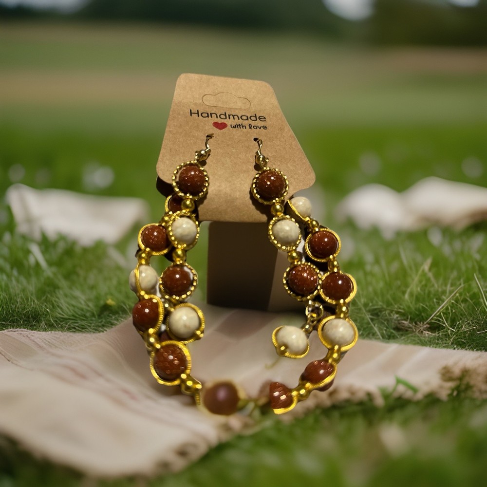 Beautifully Designed Stretch Beaded Bracelet and Earring Set