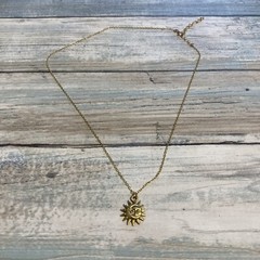 Sun Moon Necklace 1/20 14k GF spring Ring Clasp Chain Pendant 16″ estate find
