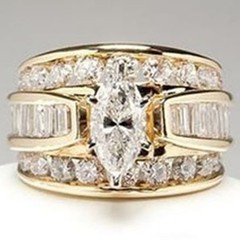 Marquise Cut Lab Created Diamond Wedding Ring Cubic Zircon Diamond Jewellery