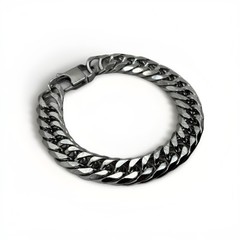21 Cm Plated Silver Alloy Micro Curb Bracelet Minimal Grunge Streetwear Jewelry