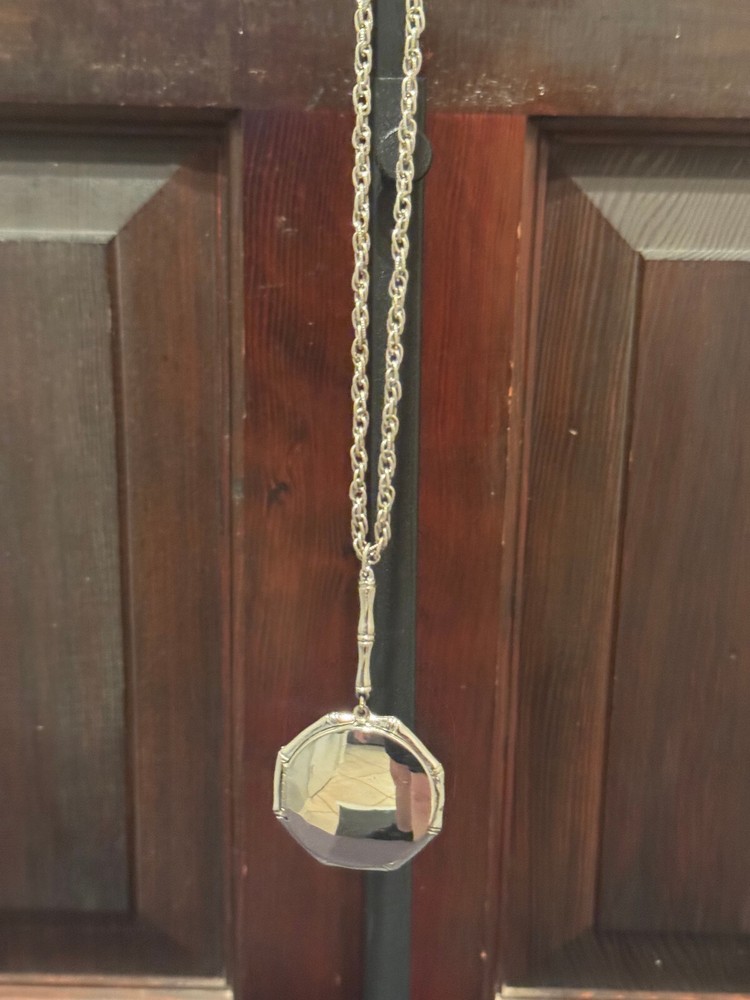 Vintage Silver Locket Necklace with Chain