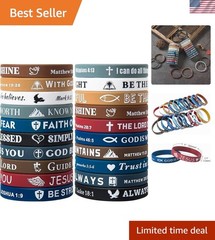 20PCS Christian Bible Verse Silicone Bracelets Religious Scripture Wristbands