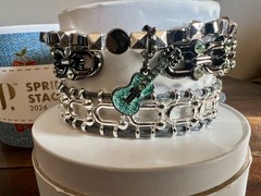 Bomb Party 2026 Spring Stack Midnight Melodies Guitar Charm Silver & Hematite
