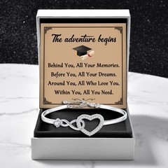 Graduation Bracelet Heart 2026 Graduate Jewelry Gift for Her Girls The Adventure