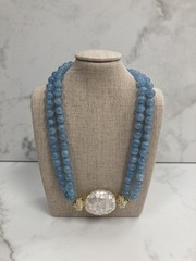 Clara Williams Large Mosaic Mother of Pearl Centerpiece- NO NECKLACE