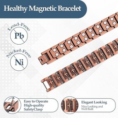 GMOX Men’s Copper Bracelet,3X Strength 99.99% Pure Copper Magnetic Bracelets