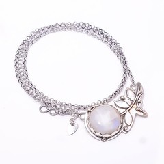 Rainbow Moonstone – India Flower 925 Sterling Silver Chain Pandent 17.99″ CP2123