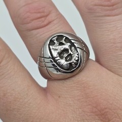 Southwest Style Kokopelli Large Silver Tone Mens Ring Size 11