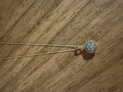Gold Plated Over Silver (925 Marked) Women’s Pendant Necklace With Diamonds