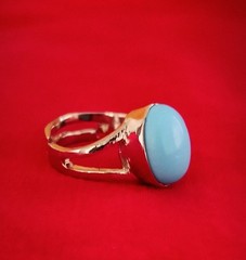 Silver Plated Blue Oval Stone Ring | Stylish Artificial Gemstone Jewelry for Wom