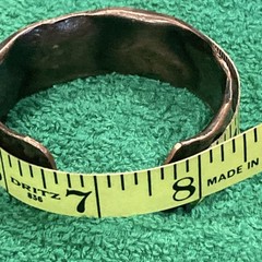 Rustic Hammered Copper Metal Cuff Bracelet, Adjustable Sizable, Size 6 1/2