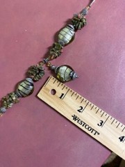 Chunky Choker 18″ Stone Metal & Glass Teardrop Necklace Toggle Clasp Bohemian