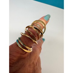 Gold Tone Spiral Multi Layer Wrap Statement Ring Size 5.5 Modernist