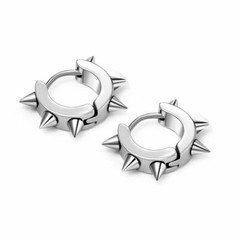 5Pairs Spike Rivet Stainless Steel Huggie Piercing Ear Stud Earrings Mens Women