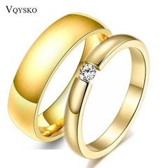 Men Women Silver Gold Stainless Steel Ring Band Titanium Wedding Engagement Ring