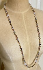 Plunder Design “OLIVER” Hand Knotted Cord 36″ Necklace Beautiful AB Crystals