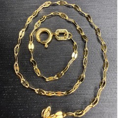 10k Solid Yellow Italian Gold Mirror Link Bracelet 7.5″ Long 1.5mm Wide