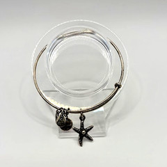 Alex & Ani Silver ” Starfish ” Beach Charm Bangle Bracelet Metal