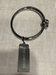 NWT The Limited Silver Tone Knot Hinged Bracelet #1053 Wrist 6.5 Or Less