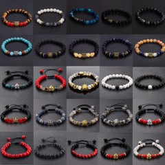 8mm Natural Round Gemstone Bead Handmade Beads Bracelets Jewelry For Men Women