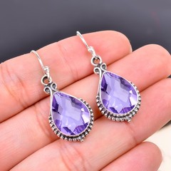Colour Changing Alexandrite 925 Sterling Silver Earring, Christmas Gift E133513