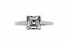 925 Silver Solitaire Square Asscher Cut 2.0 Carat Engagement Wedding Ring