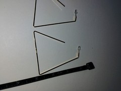Gold Tone Geometric Triangle Hoop Dangle Earrings Post Back Approx 3 in