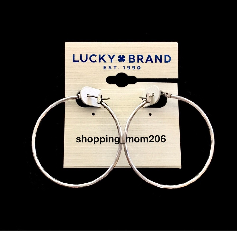 Lucky Brand Silver Tone Hoop Earrings