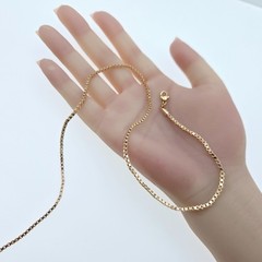 Flat Box Chain Necklace for Women – 45cm Elegant Style, XPNL0055 Rose Gold