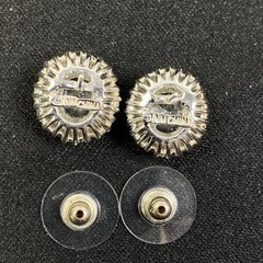 Nolan Miller Glamour Collection Post Earrings Crystal Silvertone 1/2″ x 5/8″