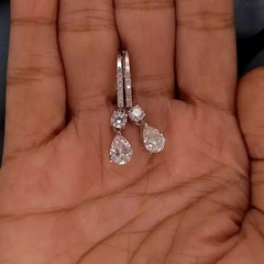 3Ct Pear Cut Simulated Diamond Lovely Drop Dangle Earring 14K White Gold Plated