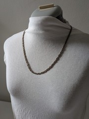 925 Sterling Silver Chain Necklace with Hook Clasp, 23 Inch Made in Turkey