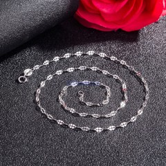 Real 925 Sterling Silver Necklace 2.5mm 4 leaves Chain 14-26″ Extend Adjust Gift