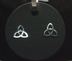 Silver Celtic Trinity Knot Triangle Studs