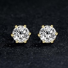 925 Sterling Silver Stud Earrings Set for Women Men 18K Yellow Gold Plated, 6…