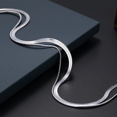 Silver Double Layer Snake Chain Necklace Adjustable Extender Lobster Clasp