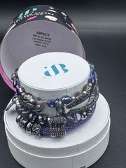 Bomb Party Halloween Stackable 4-Bracelet Set, Charm, Hematite Plated, RBP6275