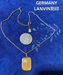 LANVIN Rhinestone Logo Necklace Made in Germany
