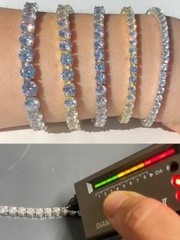Tennis Bracelet SOLID 925 Sterling Silver MOISSANITE Passes Tester 3-7mm