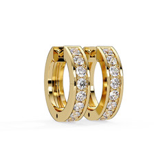 Round Lab Grown Diamond Huggie Hoop Earrings 0.50CTW 925 Sterling Silver DEF VVS
