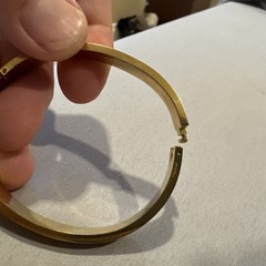 AUTHENTIC FENDI STATEMENT GOLD BANGLE BRACELET NWOT