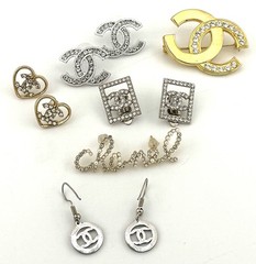 Paris Brand Replica C C Earrings And Pin Lot