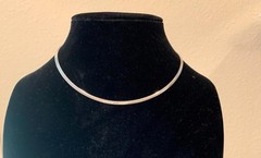 20 INCH 3 MM STAINLESS STEEL SILVER DOMED OMEGA WITH LOBSTER CLAW CLASP