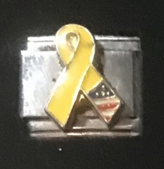 Support Our Troops Ribbon Wholesale Italian Charm Enamel Link 9MM K54