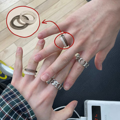 2pc Transparent Multicolor Rings Stray Kids Hyunlix Acrylic Ring Set Size 6.5 US