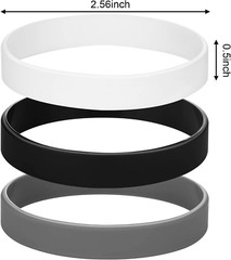 12 Pieces Rubber Bracelets, Solid Color Silicone Wristbands, Multi-Pack Blank…